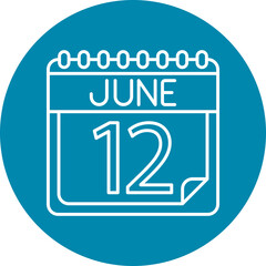 June Vector Line Circle Icon