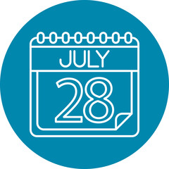 July Line Circle Vector Line Circle Icon For Personal And Commercial Use