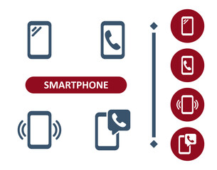 Smartphone Icons. Mobile Phone, Telephone, Phone Call, Ringing Icon