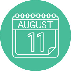 August Vector Line Circle Icon