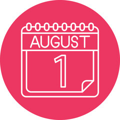 Naklejka premium August Vector Line Circle Icon