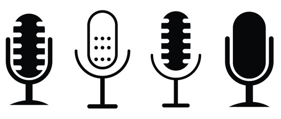 Microphone icon set. Different microphone collection. Vector