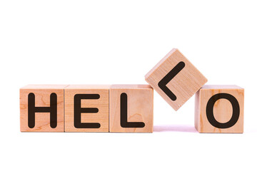 HELLO word concept written on a light table and light background © PRO Balance