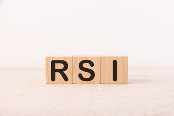 RSI word concept written on a light table and light background
