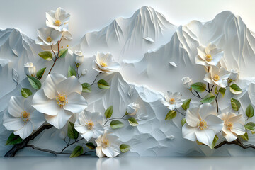 3D FLOWER & MURAL WALLPAPER BACKGROUND.