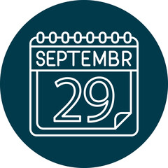 September Line Circle Icon 