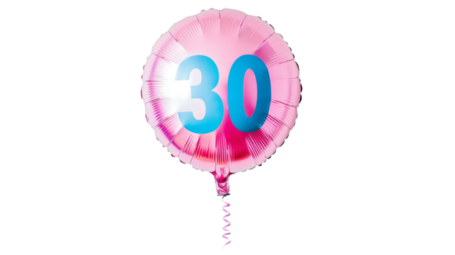 Birthday balloon with the number 30. 30th anniversary. Image without background png images