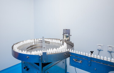eye drop manufacturing. Ophthalmic drops solution, eye ear drop making process in factory. eye drop...