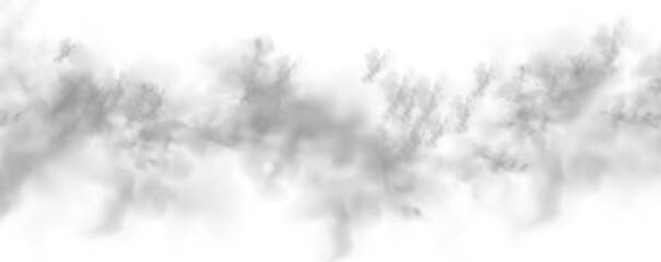 Fog or smoke isolated transparent special effect. Cutout clean white cloud transparent backgrounds special effect 3d illustration.	