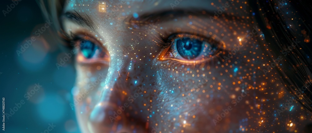 Aufkleber Concept of a smart world in the digital age with artificial intelligence, robots, and futuristic digital technology.