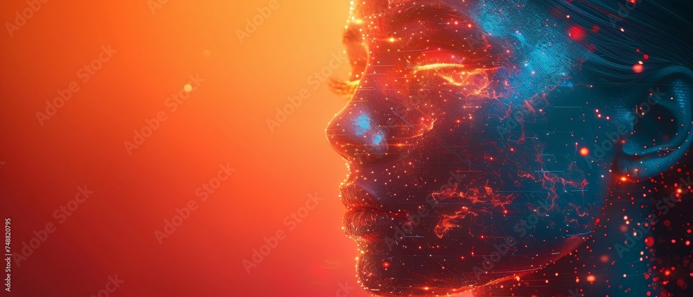 Poster Artificial intelligence to provide access to information and data online, chatbots to generate innovative futuristic and global connections,