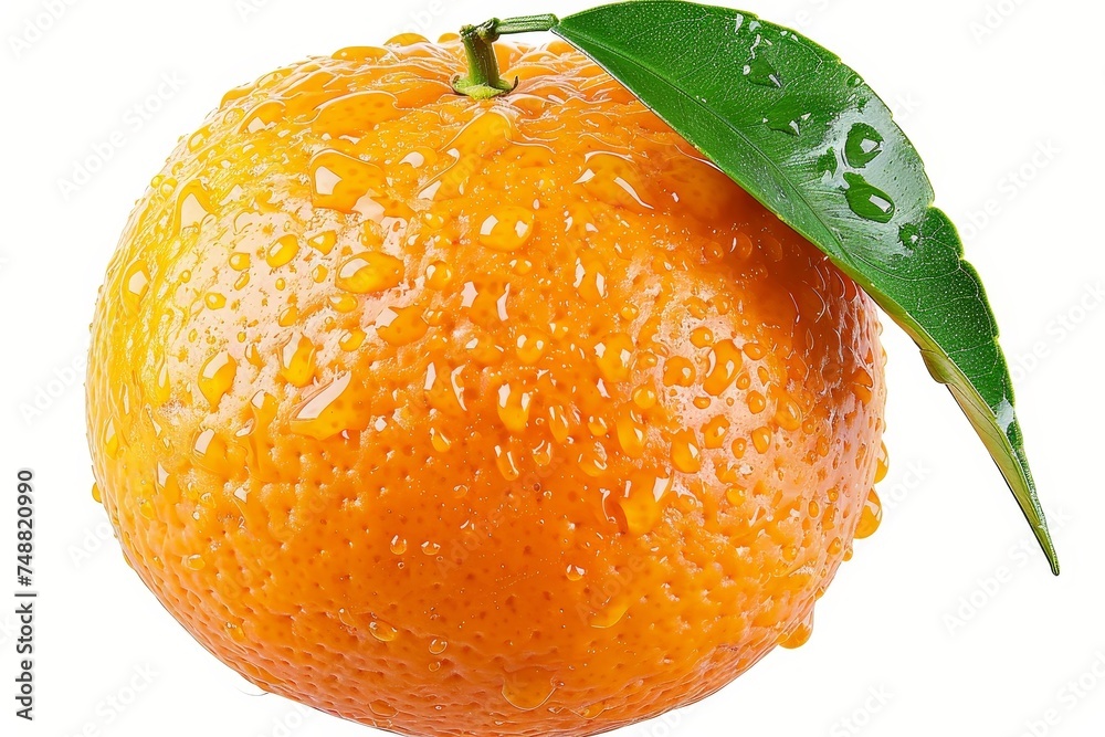 Poster clipping path of a ripe orange isolated on a white background
