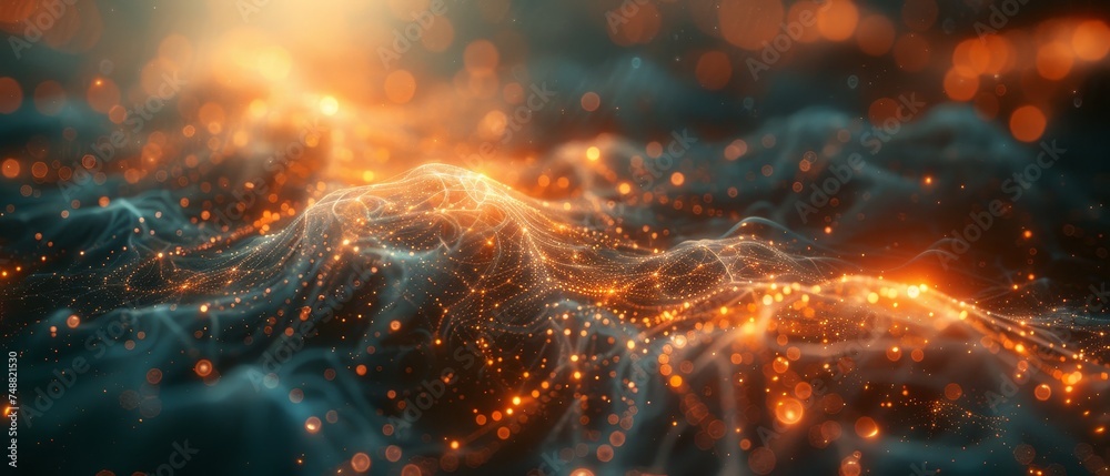 Aufkleber Image of an abstract technology network background