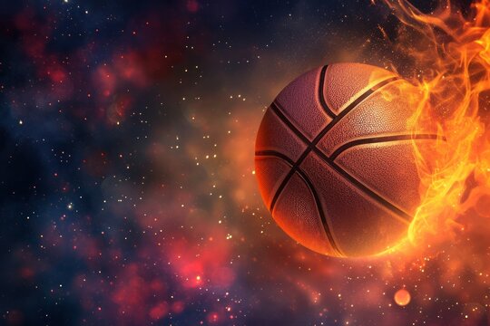 Close up basketball ball, sport theme suitable for greeting card, header, website, flyers preparation for Championship Game