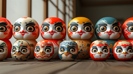 Fortune dolls, are Japanese people's good luck charms.