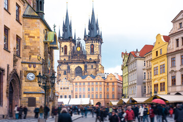 Naklejka na ściany i meble Old Town Square in Prague, Czech Republic