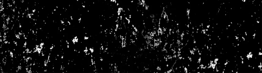 Fotobehang Abstract old wall surface on black background textrue with white scratches and crackes. Dust and scratches design decorate the floor tiles and home. Vintage grunge scratched background, overley,  © Marco