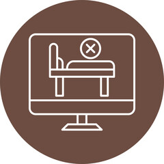 Cancel Room Vector Line Circle Icon