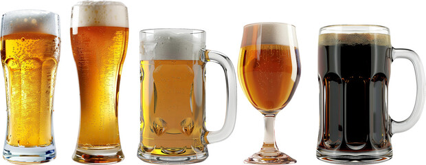 glass of beer isolated on white