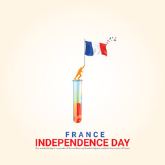 Independence Day of France. Independence Day Creative Design for Social Media Post
