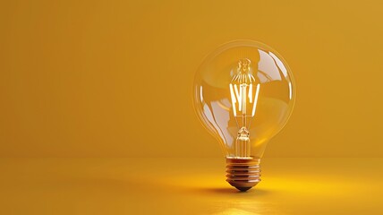 Classic incandescent light bulb against a monochrome background