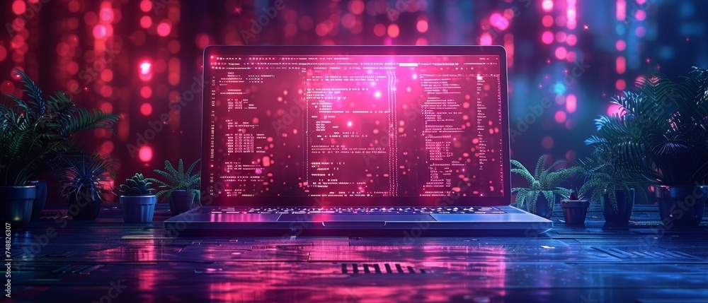 Poster Concept of software development, web design, and programming. Abstract software develops applications API interface, program code, elements interface for tablets, mobile phones.