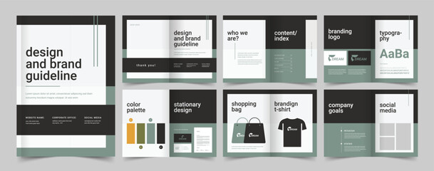 Brand Guidelines Template, Brand Identity Presentation Layout, Logo Guideline template, Brand Guidelines, A4 Guidelines