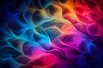 Obraz premium Colorful glowing neural patterns or neural networks. Illustration of human and artificial intelligence.