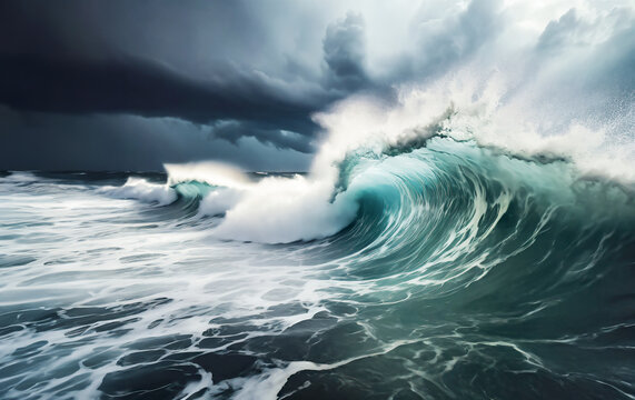 Jour de temp&ecirc;te, vague g&eacute;ante sublime
