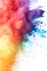 Colorful background of pastel powder explosion rainbow color dust splash on white background, Colorful rainbow powder explosion on white background, abstract powder splatted background. mix powder
