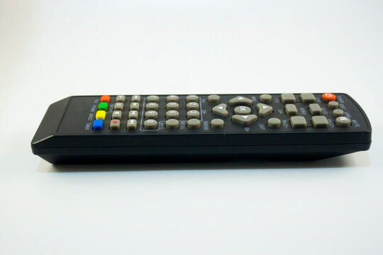 photo of tv remote with white background
