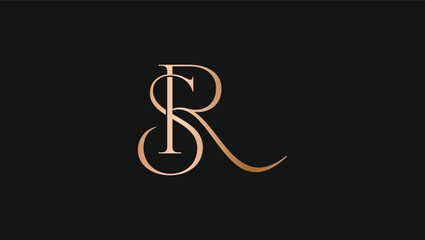 SR logo design. Vector illustration.