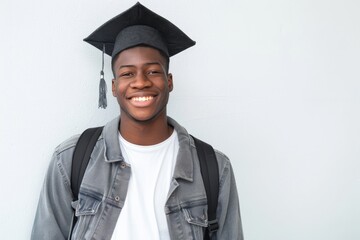 A joyful, grinning university student immersed in the chaotic charm of academia.