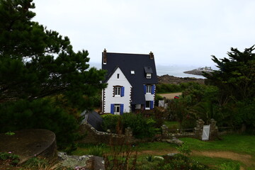 Viewpoint from the Sainte Barbe Chapel located in the commune of Roscoff in the Finistère department of Brittany