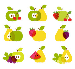 1448_Set of colorful fruit icons - 748830944