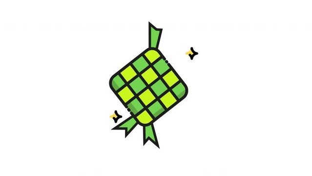 Animated icon ketupat for islamic ceremonies religion ied , perfect for greeting card animated , certificates, or promotional materials.