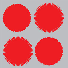 Collection of Scallop black silhouette frame. Sale tags. Discount badge and labels, starburst price stickers. Vector illustration se