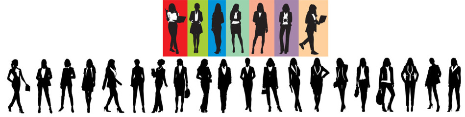 businesswomen set silhouette
