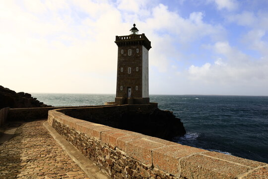 The lighthouse of Kermorvan is located northwest of the port of Conquet, in Finistère ,Brittany.