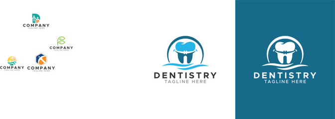 Vector Dentist logo design template 