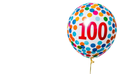 Birthday balloon with the number 100. 100th anniversary. Image without background png images