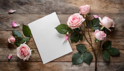 blank card or page surrounded by natural elements