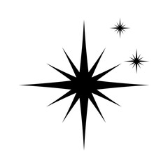 sparkling star glitter icon vector design in trendy style