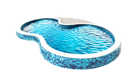 Round Swimming Pool With Blue Tiles