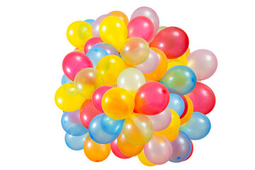 Fototapeta na wymiar Colorful transparent balloons. Multicolored balloon's group on Isolated Background
