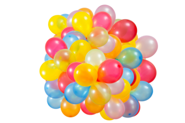 Colorful transparent balloons. Multicolored balloon's group on Isolated Background