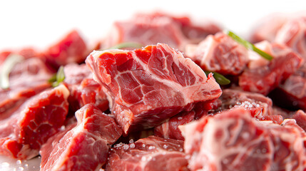 Raw Buffalo Meat Isolated on a white background