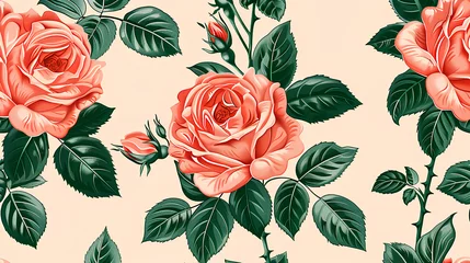 Fotobehang Rose aesthetic Design, card design, copy space. Bunch of beautiful roses © mizan