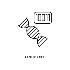 genetic code concept line icon. Simple element illustration. genetic code concept outline symbol design.