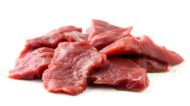 Raw Buffalo Meat Isolated on a white background